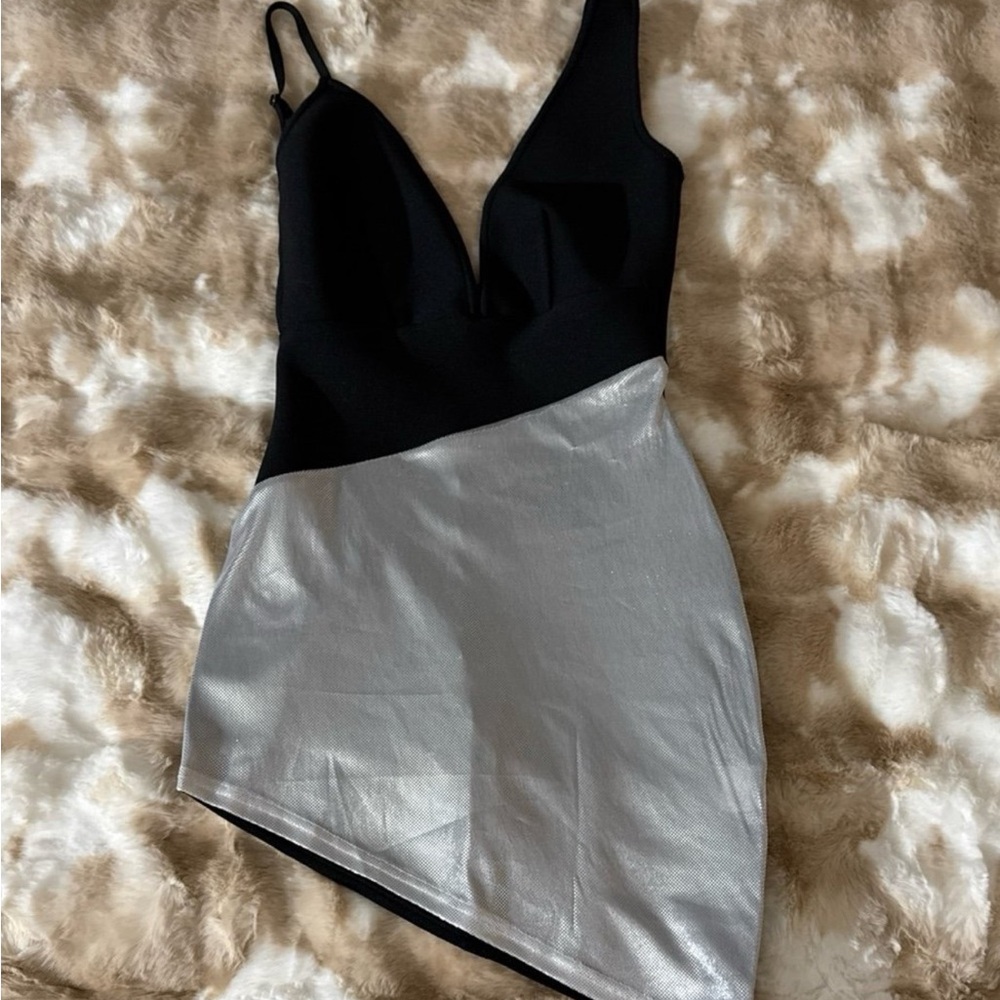 Elegant Black and Silver Women's Dress